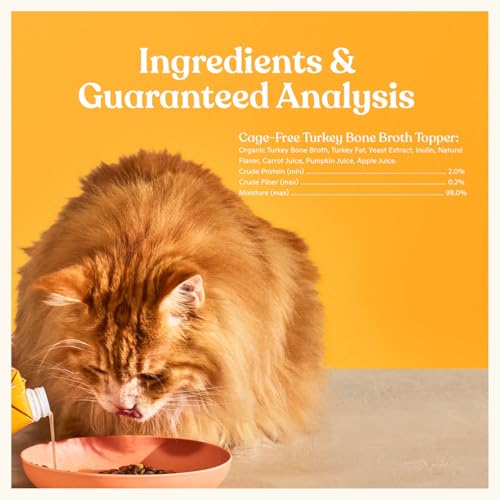 Bone Broth Cat Food Topper for Hydration and Picky Eaters