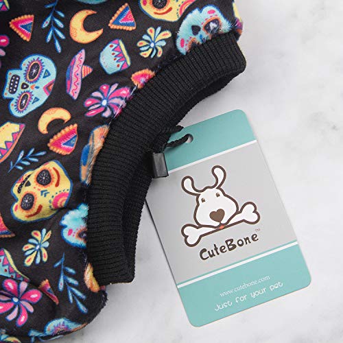 Small Dogs Outfit Soft Puppy Onesies Pjs Dog Pajamas Pet Coat Cat Apparel Comfy Doggie Jumpsuit Bodysuit for All Seasons (A07-Coco skulls / Medium)
