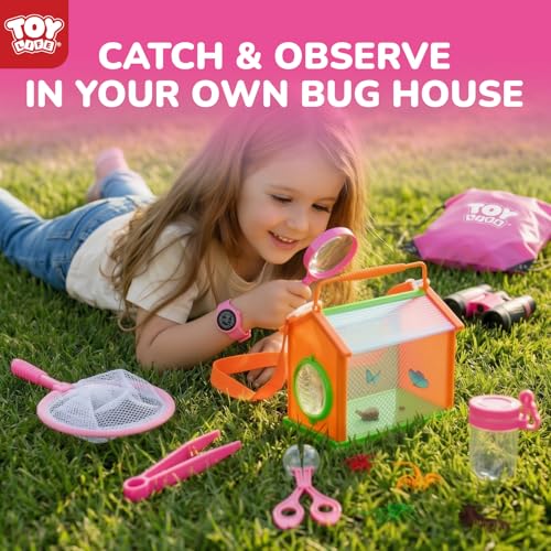 Kids Explorer Kit with Bug Catcher for Kids (18 Pcs-pink)
