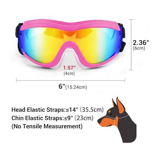 Dog Goggles Dog Sunglasses for Medium to Large Breed Anti (Large / Pink)