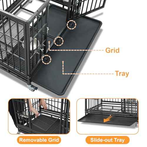 36 inch Stackable Heavy Duty Dog Crate (36.0"L x 22.5"W x 29.5"H)