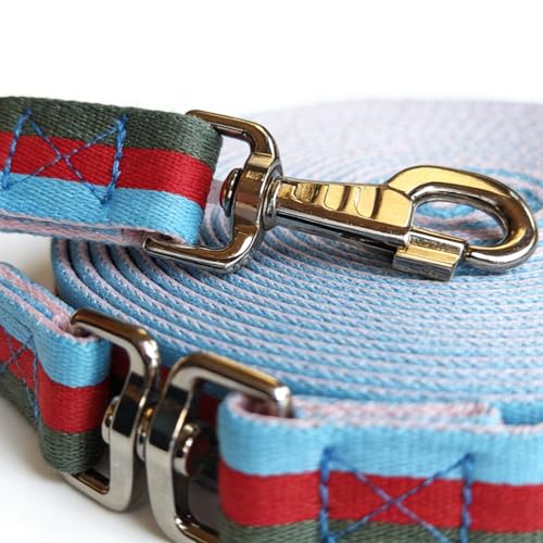 Premium Horse Training Lunge Line with Alloy Trigger Buckle and Rotating Bolt (26foot / Blue/ Red /Dark Green)