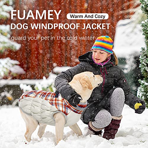 Dog Jacket for Small Dogs Warm Dog Jackets with Harness Built in (Red Plaid / XS(chest:14in))