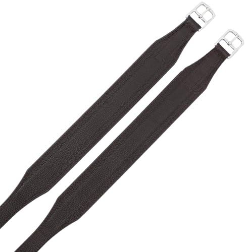 Stability Stirrup Leathers for English Saddle Wide Body English Stirrup Leathers for Equestrian Riding (62" / 155cm / Dark Coffee)