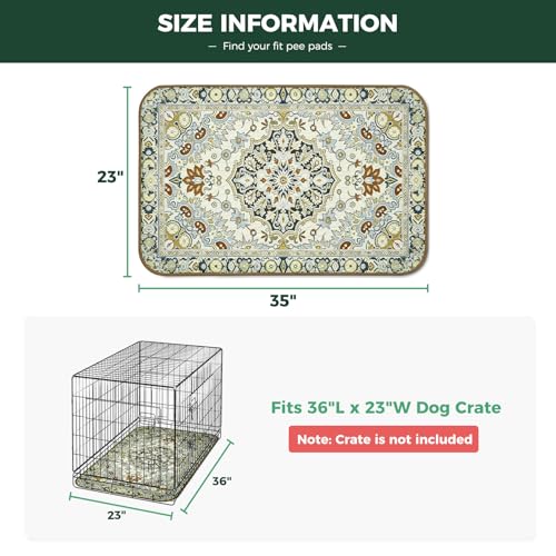 Washable Pee Pads for Dogs (Boho Beige / 23" x 35" (2 Packs))