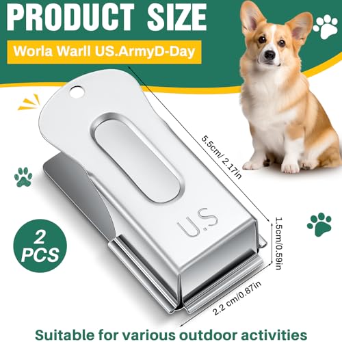 2 Pcs Dog Training Clicker Brass Cricket for Dogs Cats (Silver)