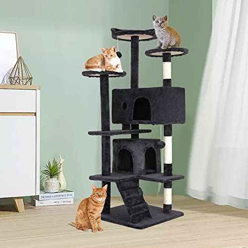 54" Cat Tree Tower (54in / Dark Gray)