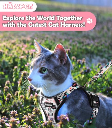 Cat Harness and Leash Set[MAX Safety 4th (H603 Pro Inky Meowy / Small (7-12lb))