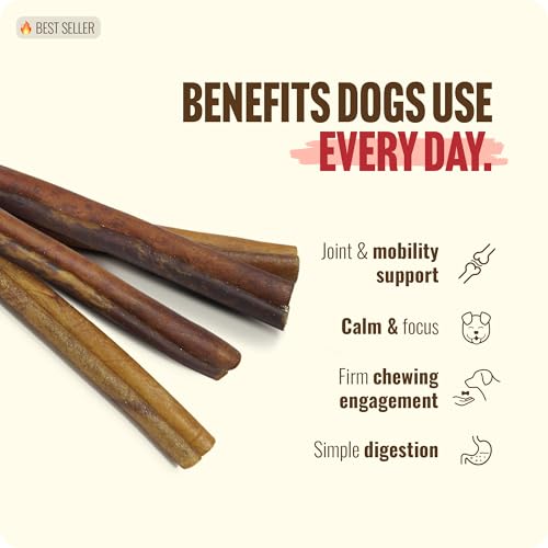 Peanut Butter Flavor Collagen Sticks for Dogs (12" Peanut - 12 Count)