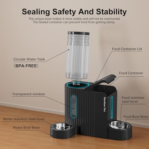 Gravity Automatic Cat Feeder (Large (0.8 Gallon x 2) / Black)