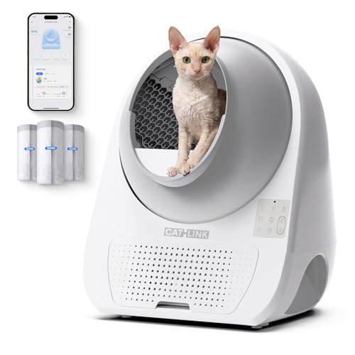 Luxury Self Cleaning Cat Litter Box for Multiple Cats (White / X-Large (Luxury))
