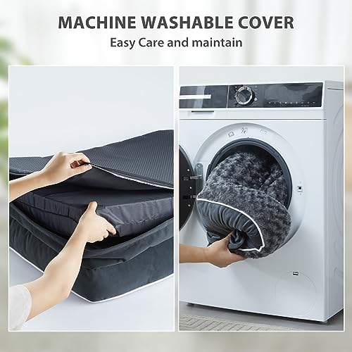 Orthopedic Washable Dog Bed (Dark Grey / 61.0"l x 43.0"w x 7.5"th)