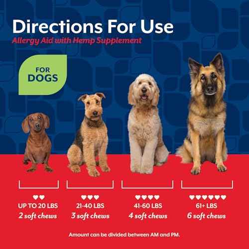 Hemp Allergy Aid Supplement for Dogs (120 Soft Chews / No Color)