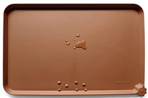 L Silicone Non Slip Pet Dog Cat Bowl Mats (22"L x 14"W / Caramel)