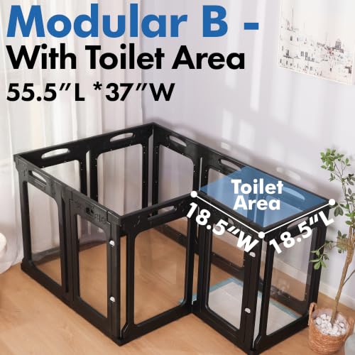 Clear Acrylic Dog Playpen Indoor (Black / 24" Height)