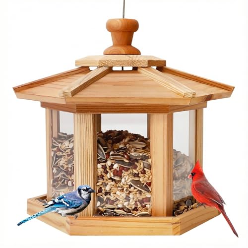 Solution4Patio Bird Feeder for Outdoors (Hexagon Gazebo)