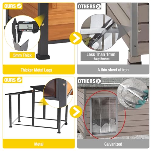Outside Chew Resistant Dog House with Metal Frame (Wood / L)