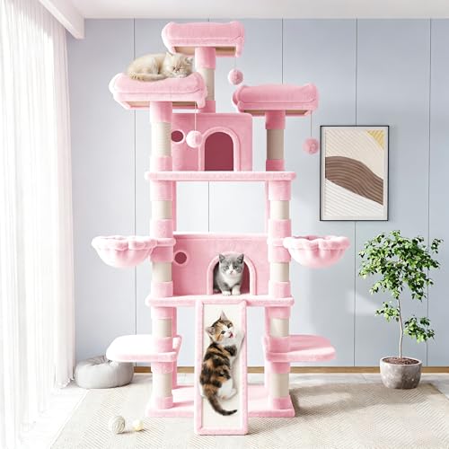 82 Inches Large Cat Tree (82 in / Pink)