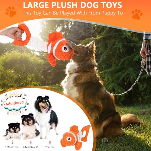 Squeaky Clownfish Dog Toy (Orange)