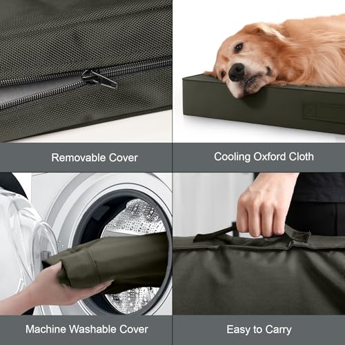 Jumbo Waterproof Orthopedic Dog Bed for Extra Large Dogs (Brown / 53.0"L x 36.0"W x 4.0"Th)