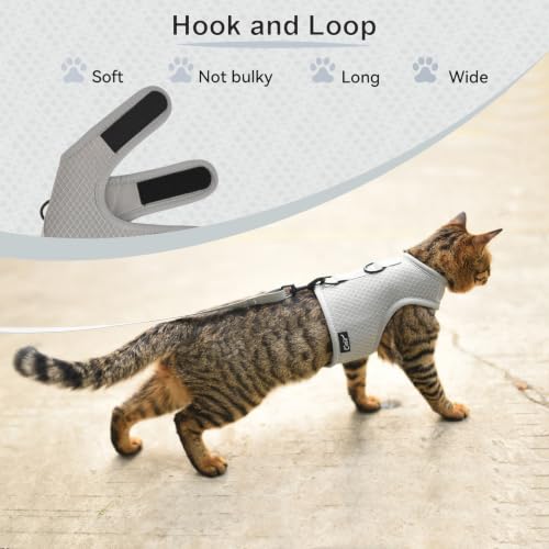 Cat Harness and Leash Set for Walking Escape Proof (Grey / Xs 2-4 lbs)