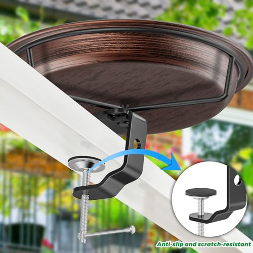 Deck Mounted Bird Bath for Outside (Brown)