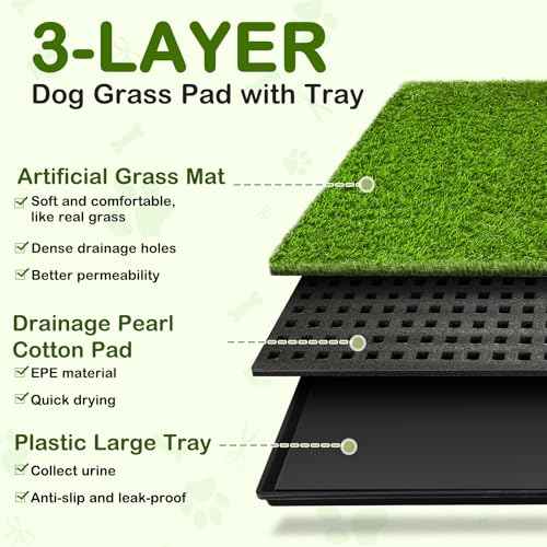 Dog Grass Pad with Tray (23''X17'' (3-Layer Potty System))