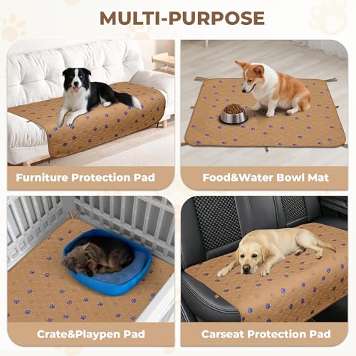 Washable Dog Pee Pads (Brown / 36*41 Inch (Pack of 2))