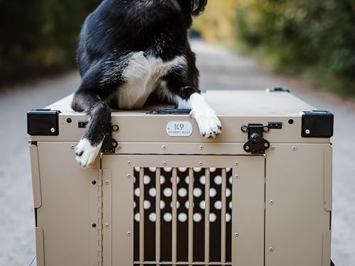 Aluminum Collapsible Dog Crate (Tan / 41.6"L x 29.7"W x 33.9"H)