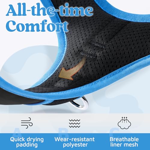 Dog Harness for Large (Black & Blue / X-Large)