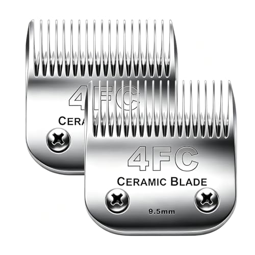 2PC 4FC Blade Detachable Grooming Blades Compatible with Andis Clipper (4fc:3/8''(9.5mm))