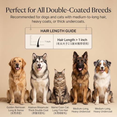 2 Sided Undercoat Rake for Dogs and Cats (L / Wood color)