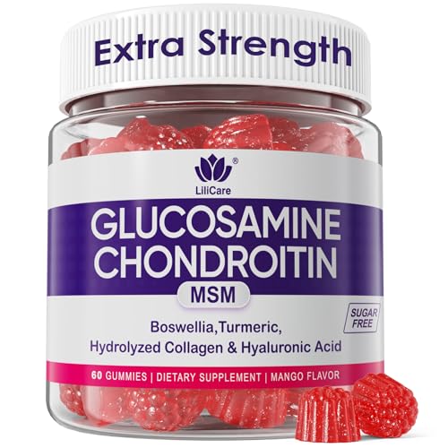 Glucosamine Chondroitin Gummies with MSM for Men & Women (60 Count (Pack of 1))