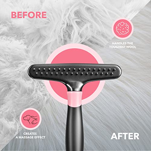 Dog rake deshedding dematting Brush Comb (Pink)