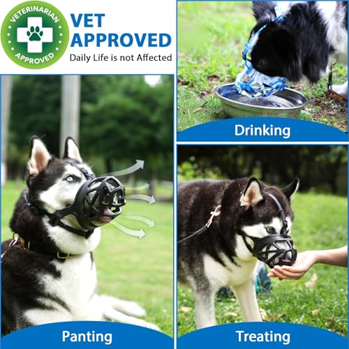 Basket Dog Muzzle for Large Medium Small Dogs German Shepherd (X-Small / Black)