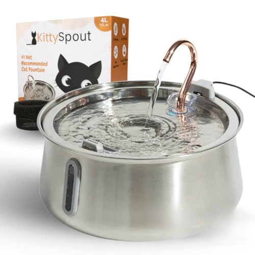 Stainless Steel Cat Water Fountain Automatic Drinking Fountain (Stainless Steel / 4L)