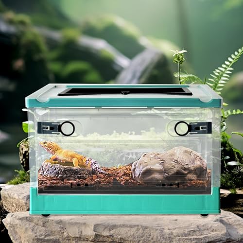 Plastic Reptile Feeding Box with Wheels (【Blue】)