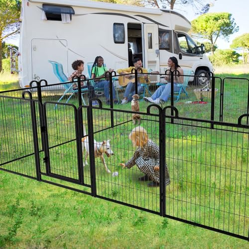 Dog Playpen Outdoor 16 Piece Panels Heavy Duty Dog Fence 40" Height (27"W x 40"H)