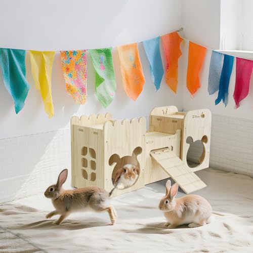 Large Natural Wooden Rabbit Castle (Large Natural wooden)