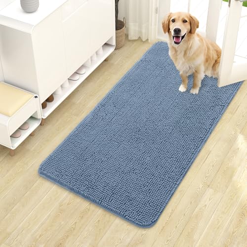 Dog Door Mat for Muddy Paws 40x24 (Airy Blue / 40" X 24")