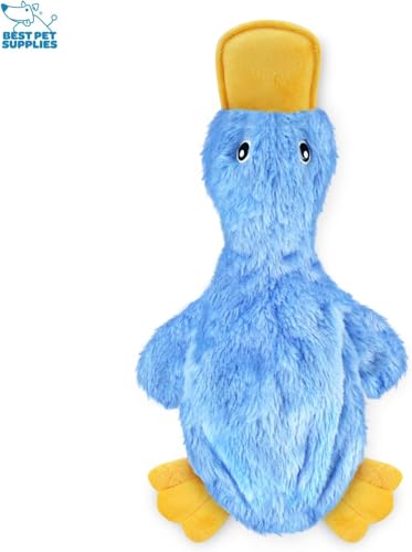 Interactive Squeaky Dog Toy (Crinkle Duck (Yellow, Blue, Pink) / Large)