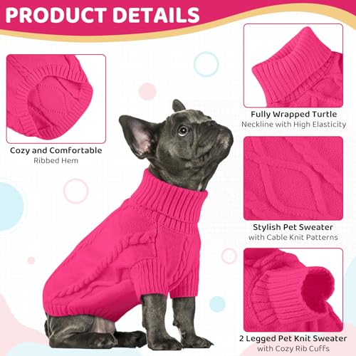 Small Dog Pullover Sweater for Medium Dogs Girl (Medium / Fuchsia)