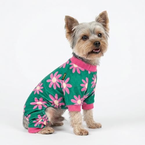 Flower Fleece Dog Pajamas (Flower / Small)