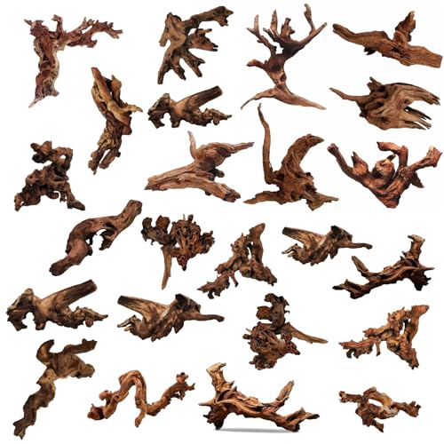 24 Pcs Small Driftwood for Aquarium 3"