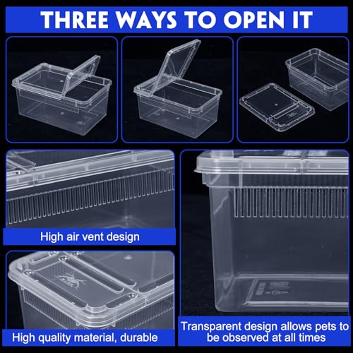 8 Pcs Reptile Breeding Box (Vent Strips / Clear / 7.48 x 4.92 x 2.95 Inch)