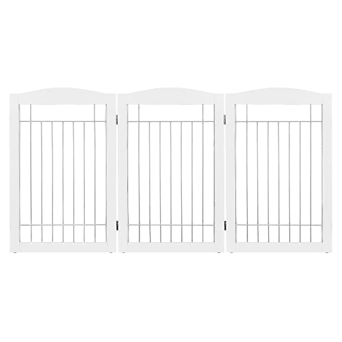 Freestanding Wire Pet Gate for Dogs (Sliver / 【3 Panels】60"W x 30"H)