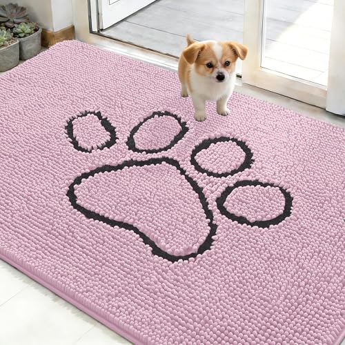Dog Door Mat for Muddy Paws 48x30 (Dusty Rose / 48" X 30")