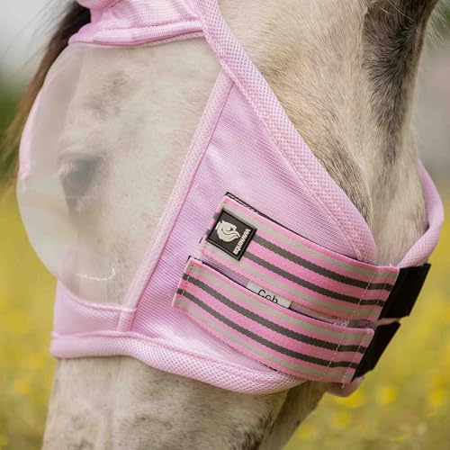 Algard Soft Mesh Horse Fly Mask with Ears (Sweet Pink / Warmblood)