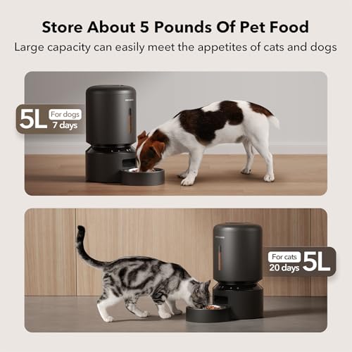 Automatic Cat Feeder (Black / 5L-with WiFi)