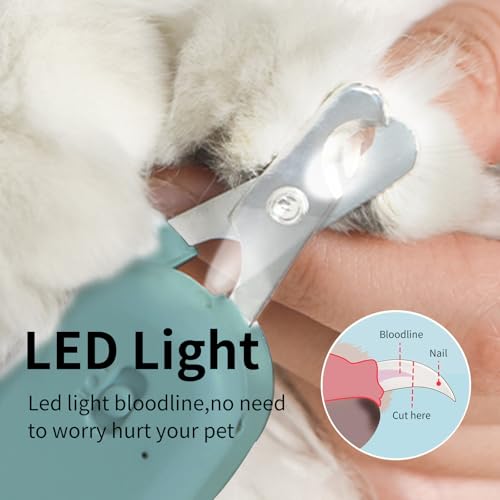 Cat Nail Clipper with LED Light (Suitable for Cats＆Dogs / Blue)